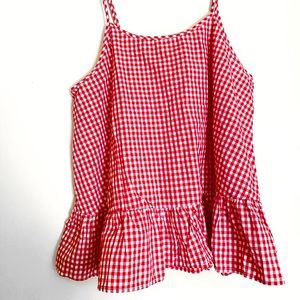 Red & White Gingham Tank | CAUTION TO THE WIND